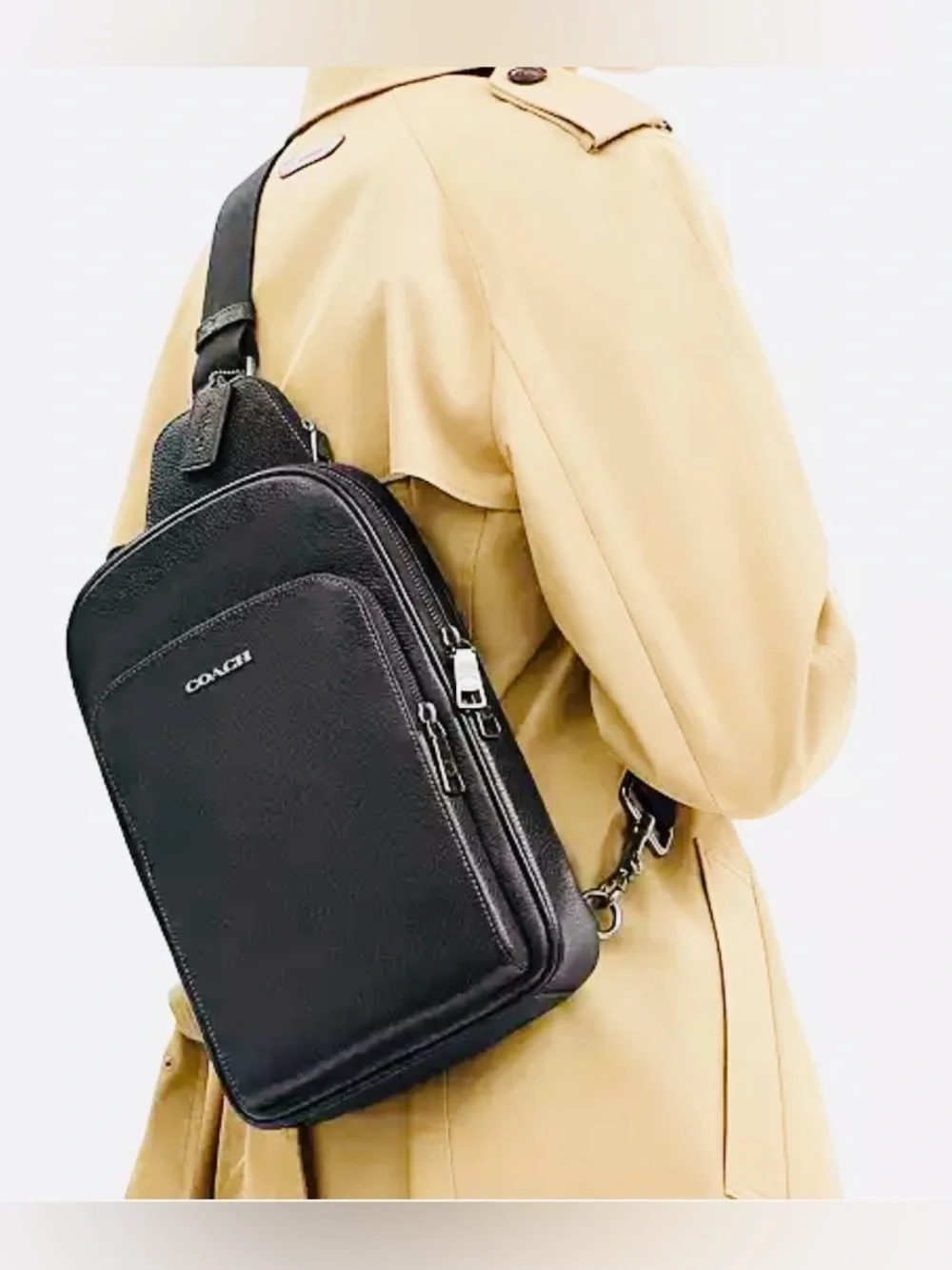 Coach Ethan Pack Bag Black NWOT - Picture 1 of 8